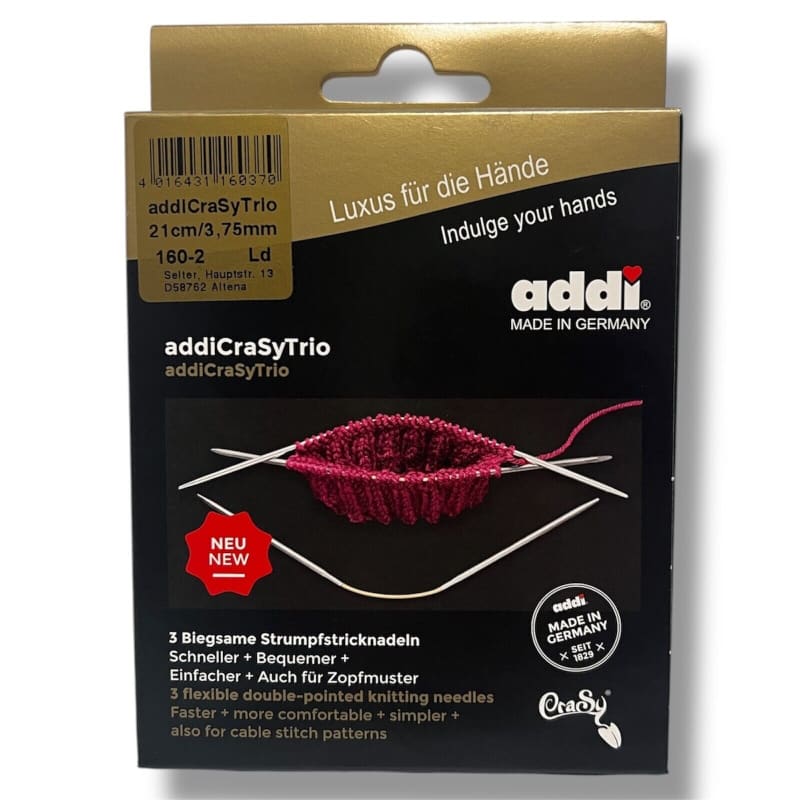 Addi CraSy Trio Short Flexibles Socken-Nadelspiel 21 cm 3er Set | 160-2