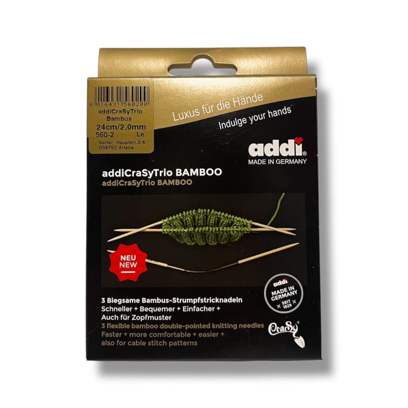 Addi CraSyTrio Bambus Stricknadeln im Verpackung, ideal fürs Sockenstricken