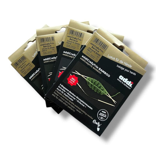 Addi CraSyTrio Bambus Stricknadeln im 3er Set für flexibles Sockenstricken