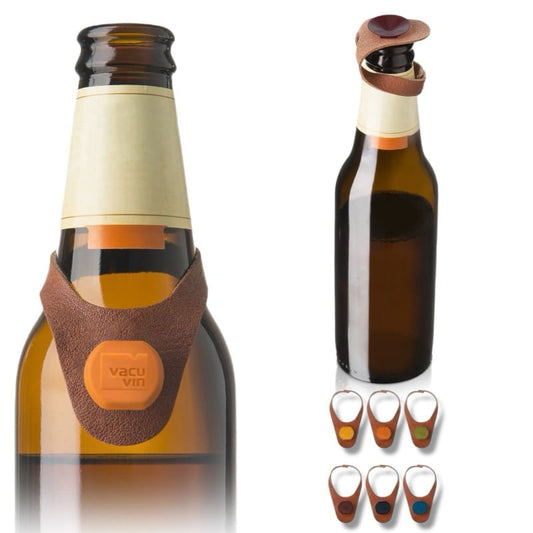Bierflasche mit Lederschutzring, ideal als Vatertagsgeschenk