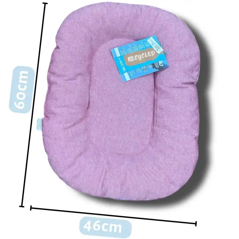 Lilas Baby Nest mit Maßen für Hundebett & Hundekissen Rosa Recycelt Made in Italy