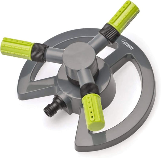 Grauer und grüner rotierender Rasensprenger für Gartenbewässerung REHAU