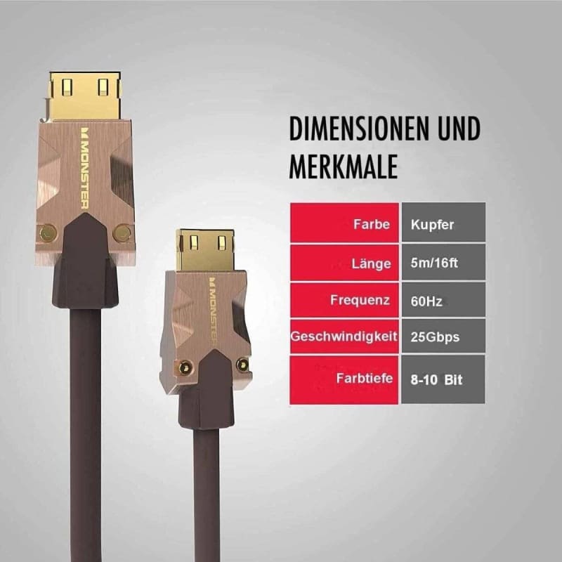 Monster HDMI-Kabel M2000 4K für brillante UHD-Qualität mit Specs