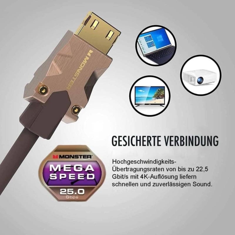 Monster HDMI-Kabel M2000 4K für brillante UHD-Qualität 5 m mit Mega Speed
