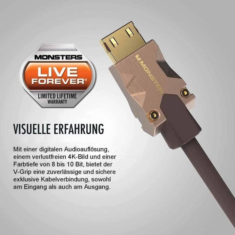 Monster HDMI-Kabel M2000 4K für brillante UHD-Qualität, 5 m langer Anschluss
