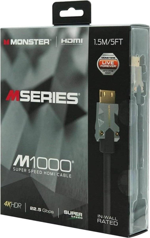 Monster M1000 HDMI-Kabel in Verpackung für UHD und HDR10, M-Serie M1000