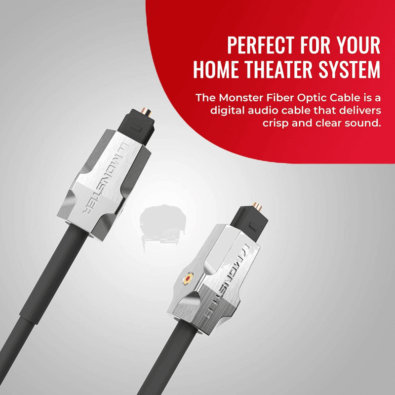 Monster M-Serie Toslink Kabel 3m Glasfaser für klare Audioübertragung und Leistung