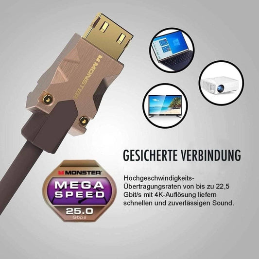 Monster HDMI-Kabel M2000 4K für brillante UHD-Qualität 5 m mit Mega Speed