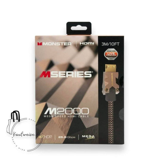 Monster M2000 HDMI-Kabel Verpackung für 4K HDR optimierte Bildqualität