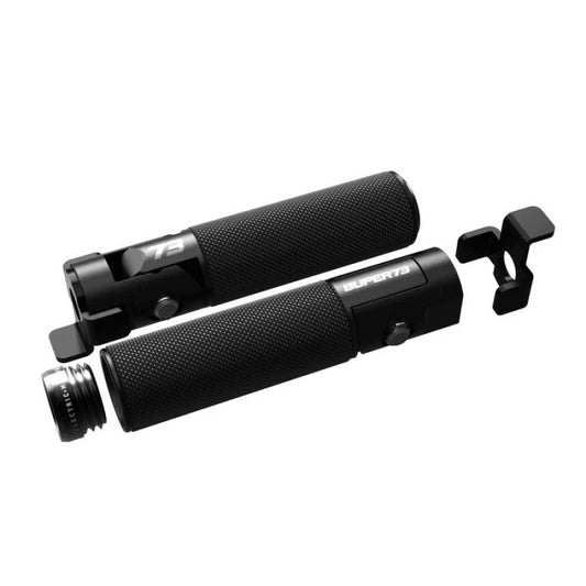 Disassemble schwarze Textur Fahrradgriffe mit Endkappen für Super73 Klappbare Fußrasten