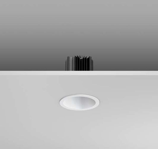 Weiße Einbaum-Deckenleuchte mit schwarzen Gitterdesign, RZB Levido LED 11W DALI