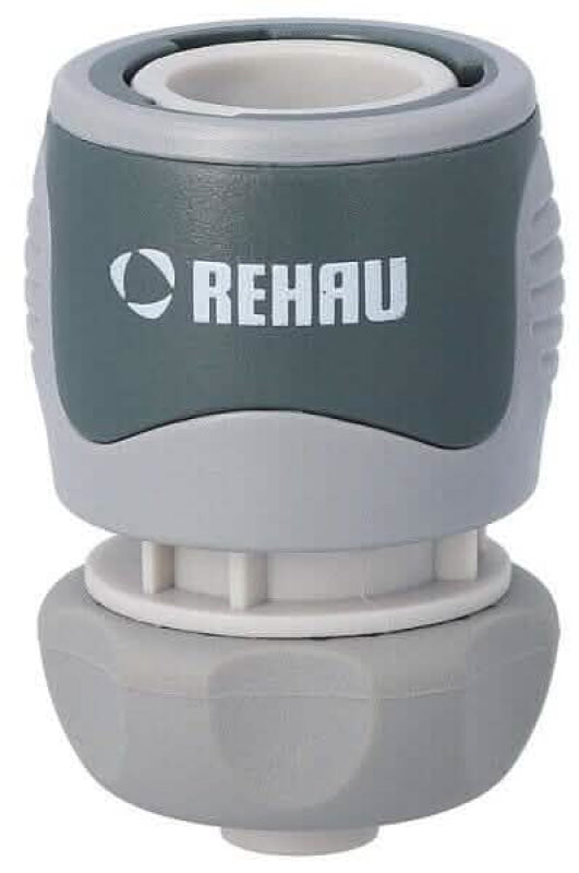 Grauer und weißer Schlauchanschluss für REHAU Comfort Schnellschlauchstück Soft Grip