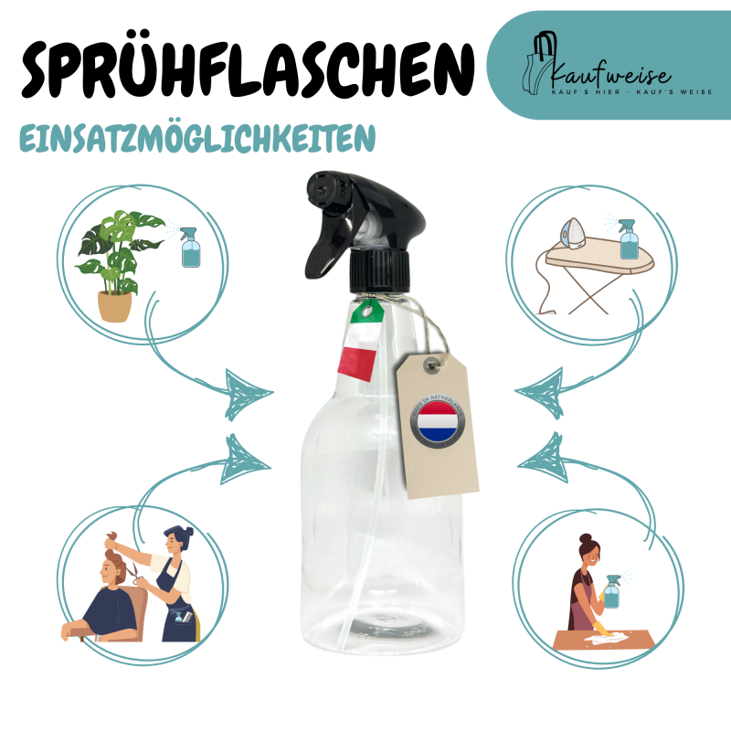Klare Sprühflasche 750 ml im 3er Set mit kostenlosem Versand erhältlich