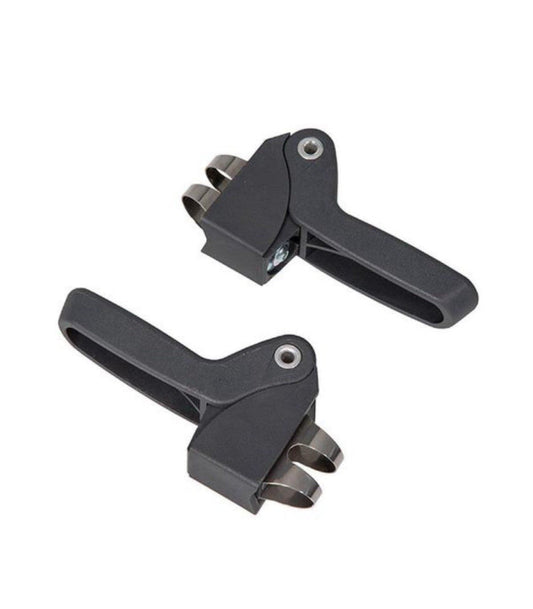 Schwarze Quick-Release-Klammern mit Metallfingern für Qibbel Junior 6+ Gepäckträger