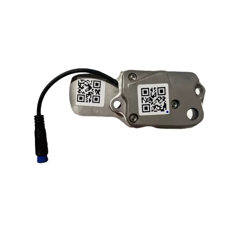Silbernes Elektronikteil mit QR-Codes und Kabel für Kicklock VanMoof S3 & X3