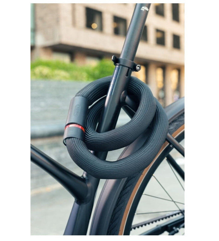 Schwarzes gekrümmtes Fahrradschloss mit rotem Akzent für ABUS Goose 6206K/110