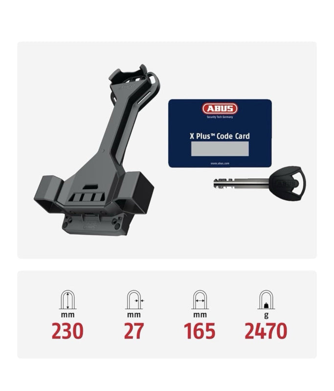 Bicycle lock mount mit X Plus Code Card und Schlüssel für ABUS Granit Super Extreme 2500