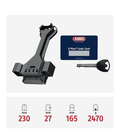 Bicycle lock mount mit X Plus Code Card und Schlüssel für ABUS Granit Super Extreme 2500