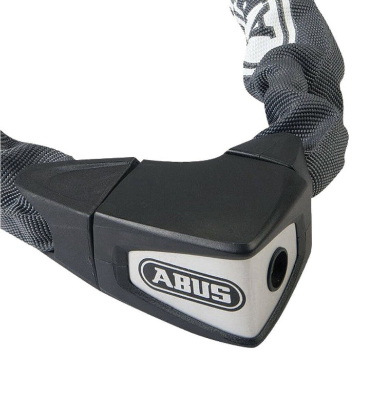 Schwarzes und silbernes ABUS Kettenschloss für Fahrräder oder Motorräder