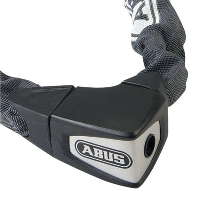 Schwarzes und silbernes ABUS Kettenschloss für Fahrräder oder Motorräder
