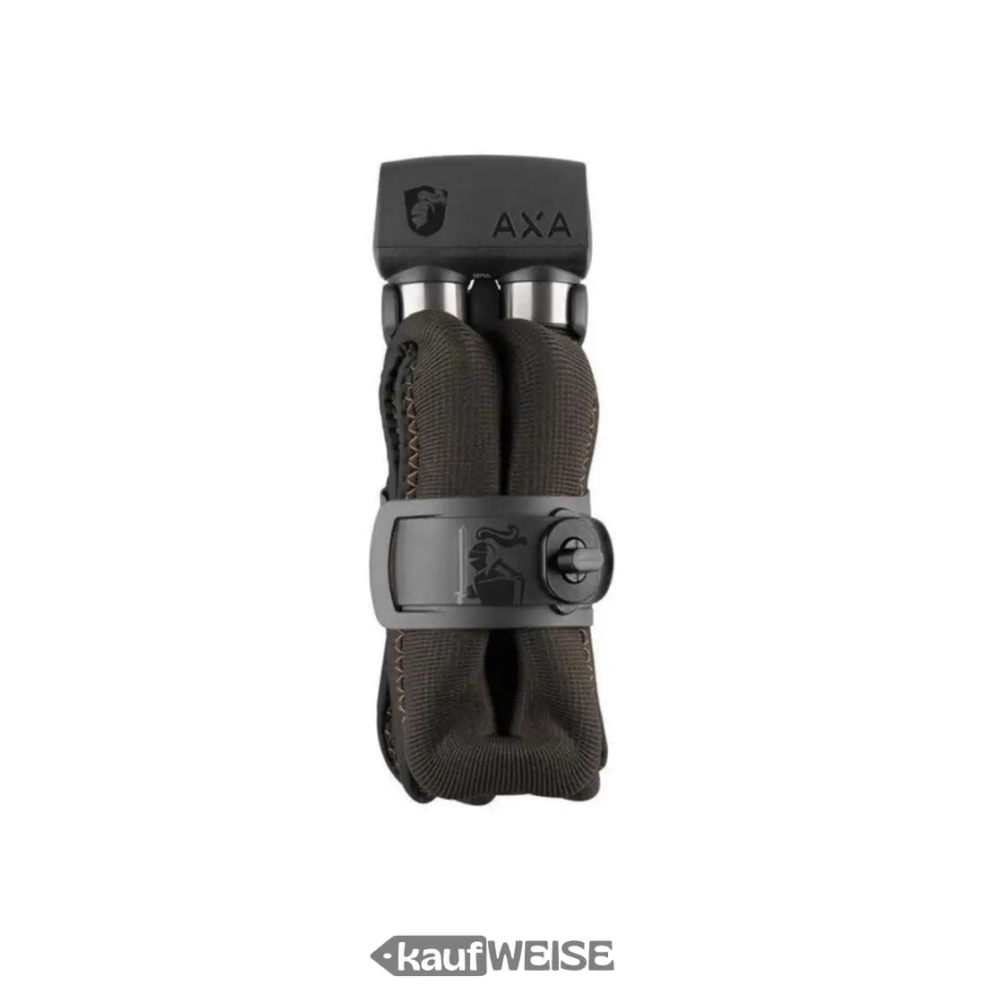 Schwarzes AXA Faltschloss mit Stoffhülle und Halterung, 105cm lang