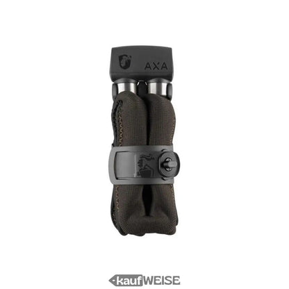 Schwarzes AXA Faltschloss mit Stoffhülle und Halterung, 105cm lang