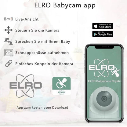 ELRO Babycam App Werbung auf der Babykamera mit großer Reichweite für Android und iPhone