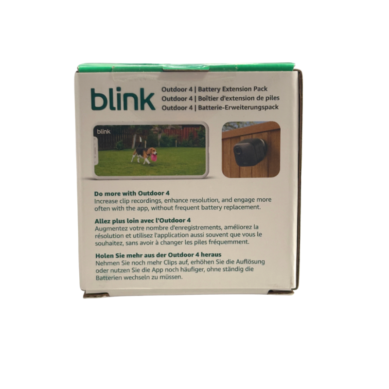 Blink Outdoor 4 Batterie Erweiterungspack Akku-Pack für 4 Jahre, weiß-grünes Verpackung