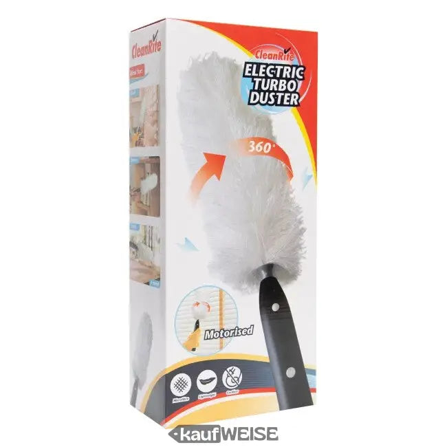 CleanRite Elektrischer Turbo Spin Staubwedel mit 360° rotierendem Kopf