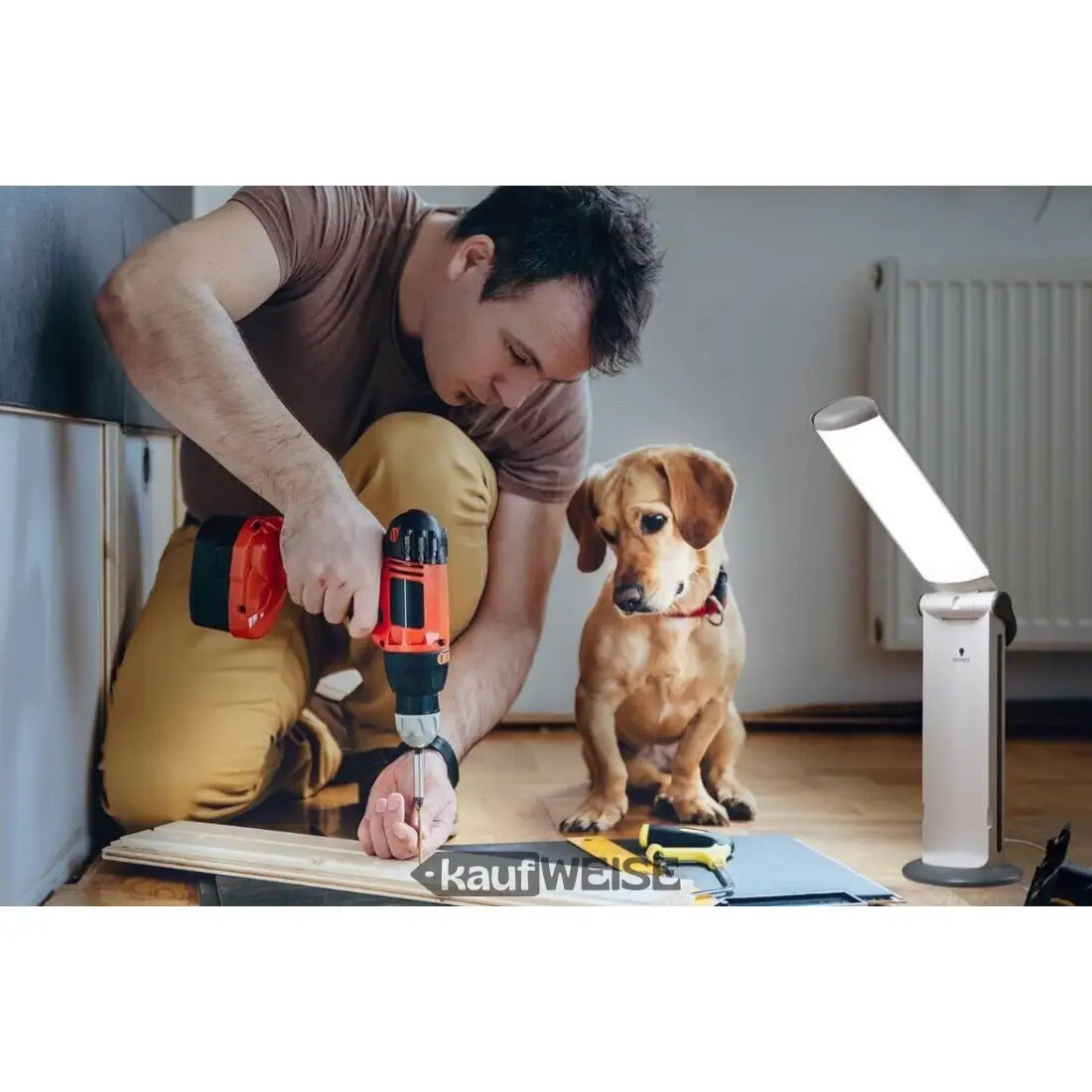 Einstellbare LED-Stehlampe Daylight Twist 2 in Weiß/Grau mit CRI 95