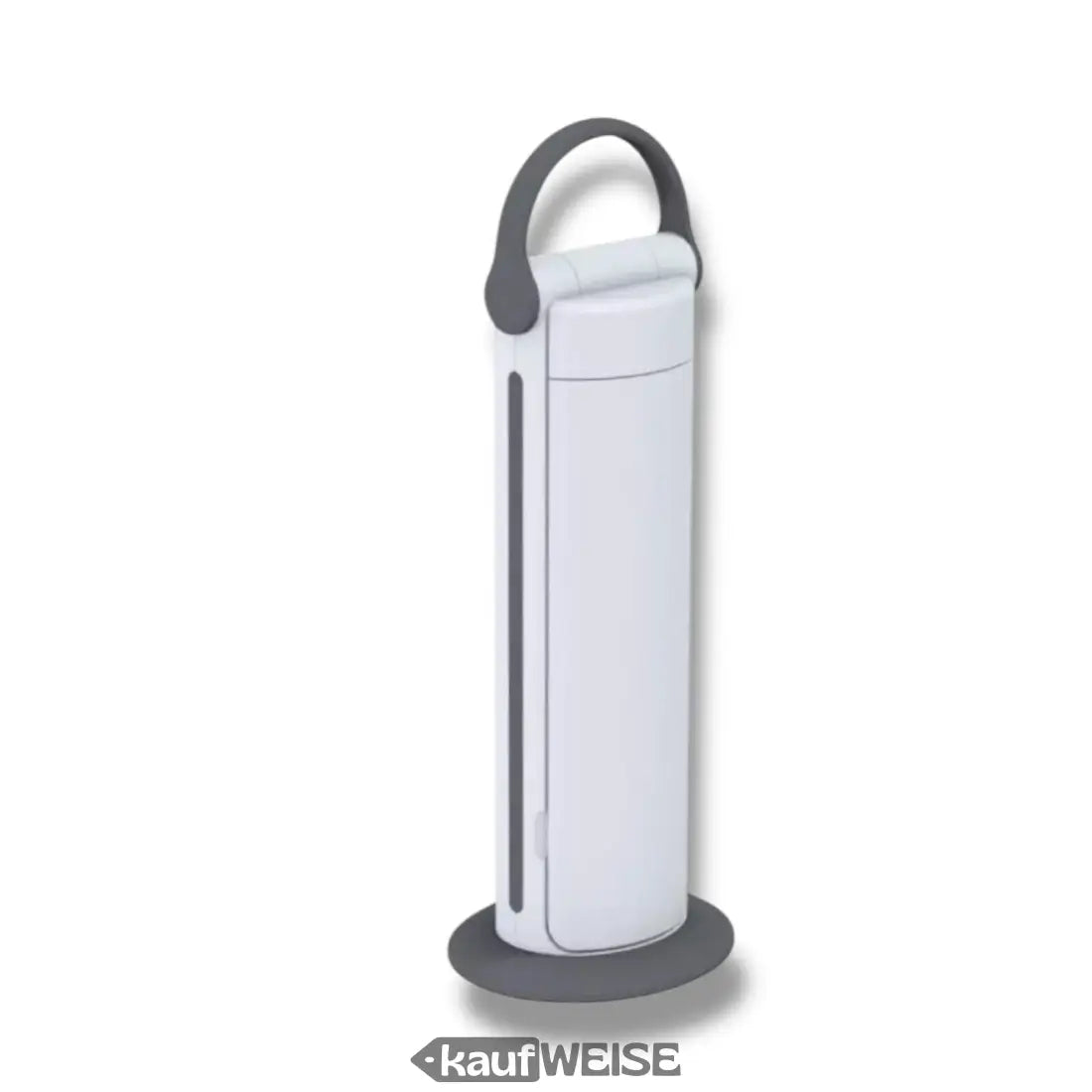 Weißer zylindrischer Behälter mit grauem Griff und Basis, Daylight Twist 2