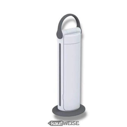 Weißer zylindrischer Behälter mit grauem Griff und Basis, Daylight Twist 2