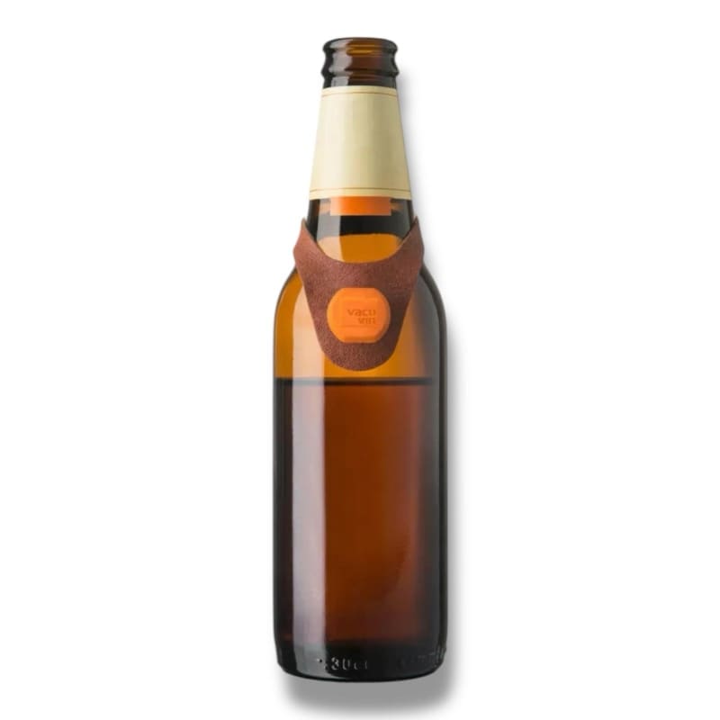 Braune Bierflasche mit Lederschutzhülle, cooler Vatertag Geschenkidee