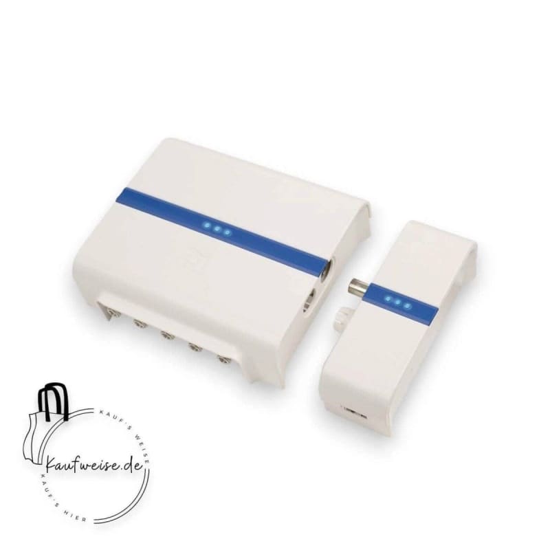 Weiß elektronische Geräte mit blauen Streifen, Hirschmann INCA 1G Plug Ethernetadapter