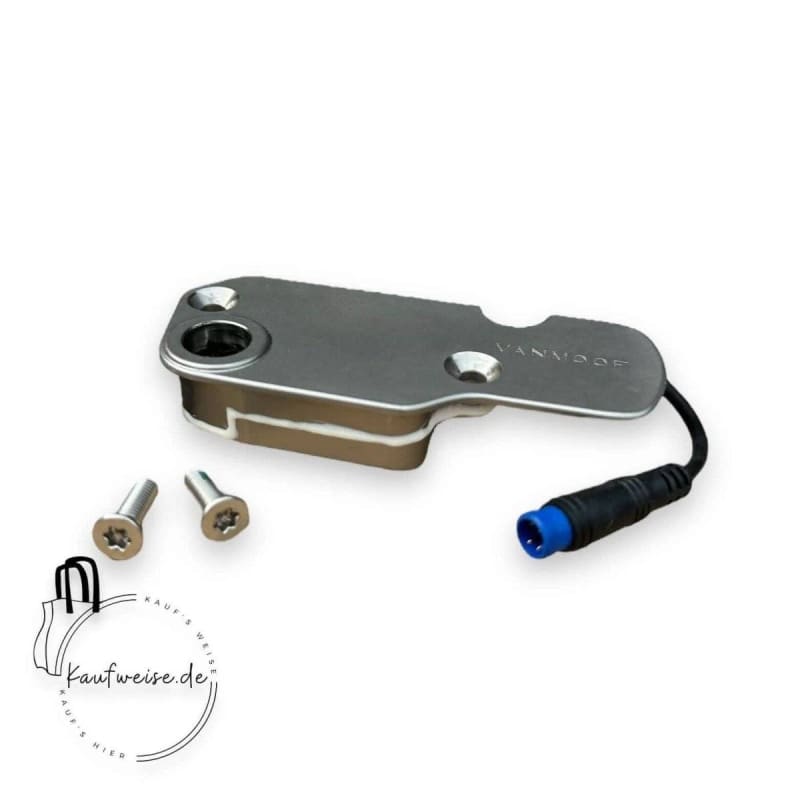 Silberner Kenwood Teil mit Schrauben und blauer Kabel für Kicklock VanMoof VM18-053