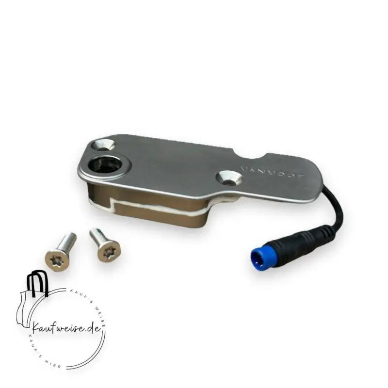 Silberner Kenwood Teil mit Schrauben und blauer Kabel für Kicklock VanMoof VM18-053
