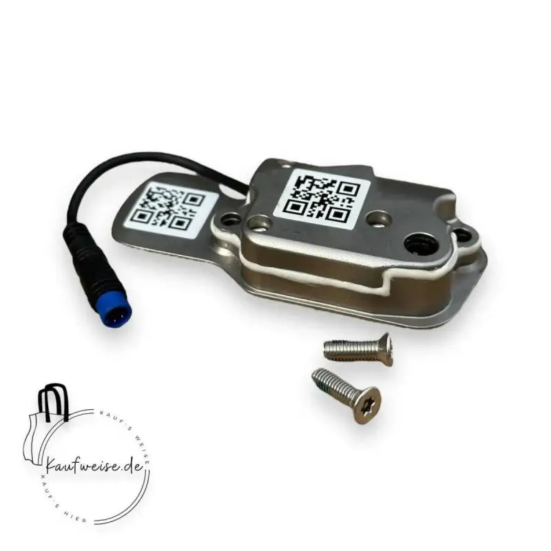 Silbernes elektronisches Bauteil mit QR-Codes und Schrauben für Kicklock VanMoof VM18-053