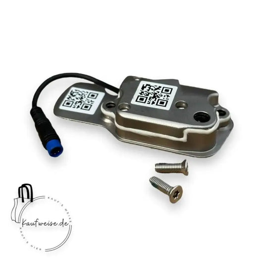 Silbernes elektronisches Bauteil mit QR-Codes und Schrauben für Kicklock VanMoof VM18-053