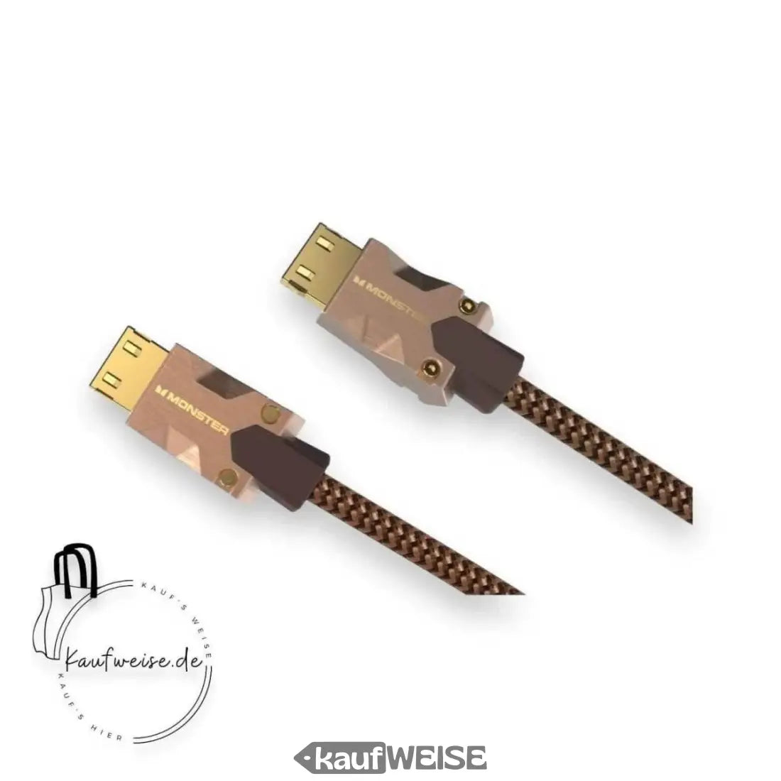 Zwei braune und goldene USB-Kabel zum Monster M2000 HDMI-Kabel für Heimkino