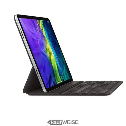 Silbernes Tablet mit abnehmbarer schwarzer Tastaturhülle für iPad Pro 11 und Air