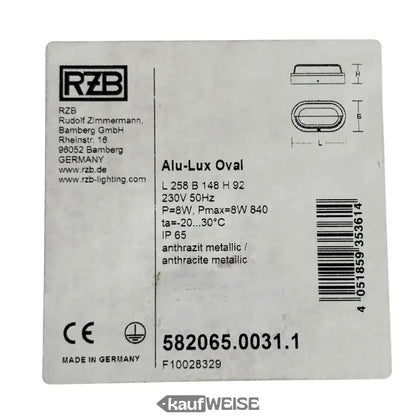 Aluminium ovale LED Wandleuchte mit anthrazit Metallic Finish und IP65 Schutz