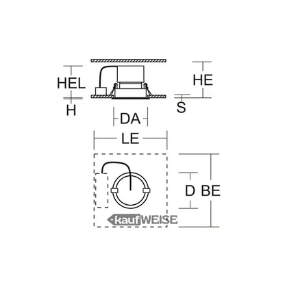 Silber und schwarzer Metallring mit Coiled-Design, passend für RZB LED-Einbaustrahler