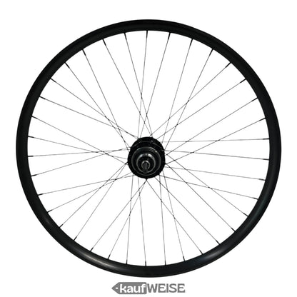 Schwarzes Fahrradrad mit Nabe und Speichen für Sturmey-Archer RS-RK3 3-Gang Nabenschaltung