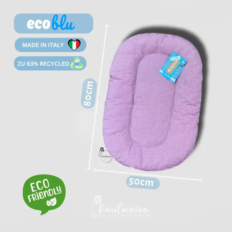 Lila Baby Nest mit Maßen für Hundekorb Katzenkissen Tierkissen Rosa Grau