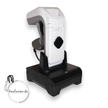 Weißes und graues ophthalmisches Instrument auf schwarzem Sockel für Zebra RFD8500 RFID